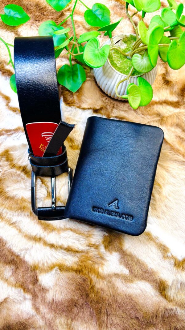 Luxury in Leather – Belt & Wallet Combo by Nice Aleya.Com - Image 3
