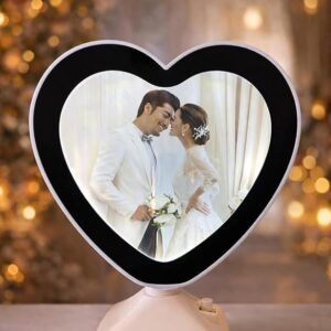 Heart Shape Magic Mirror Photo Frame, 14 x 18 cm